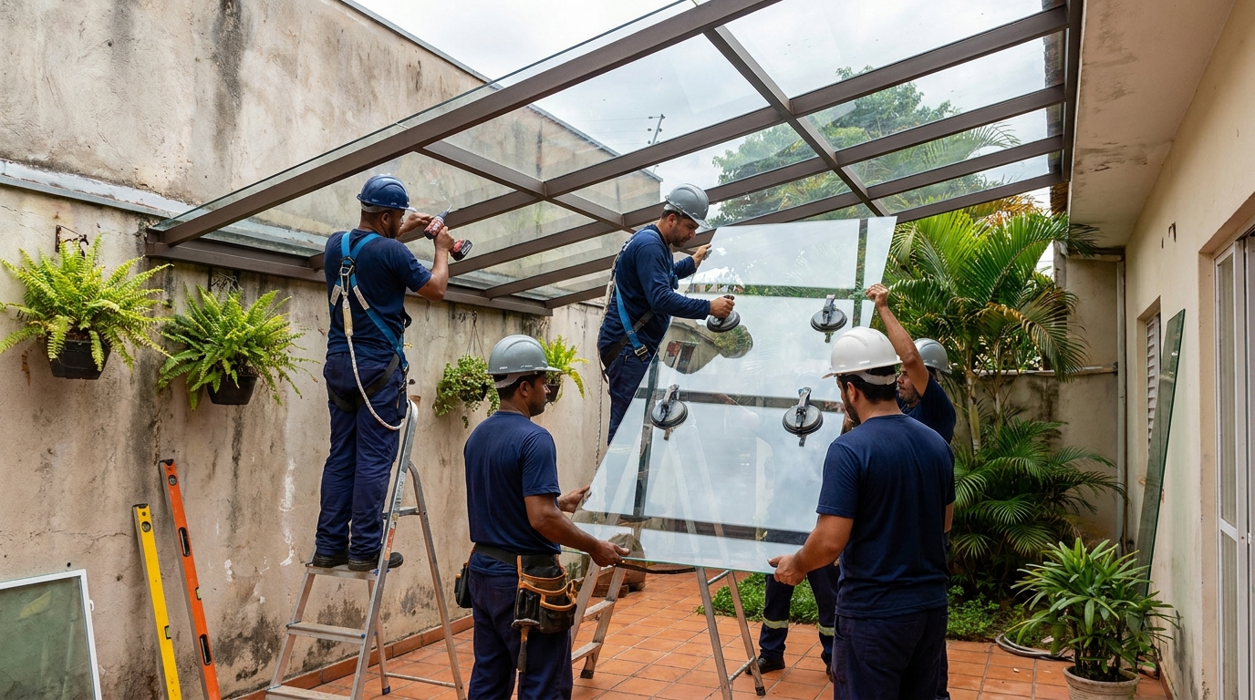 Instalação de cobertura de vidro em Asa Norte-DF