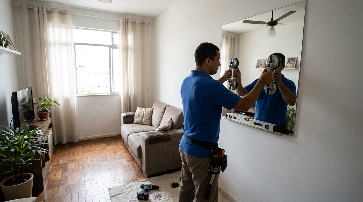 Espelho sob medida com parquet em Asa Norte-DF