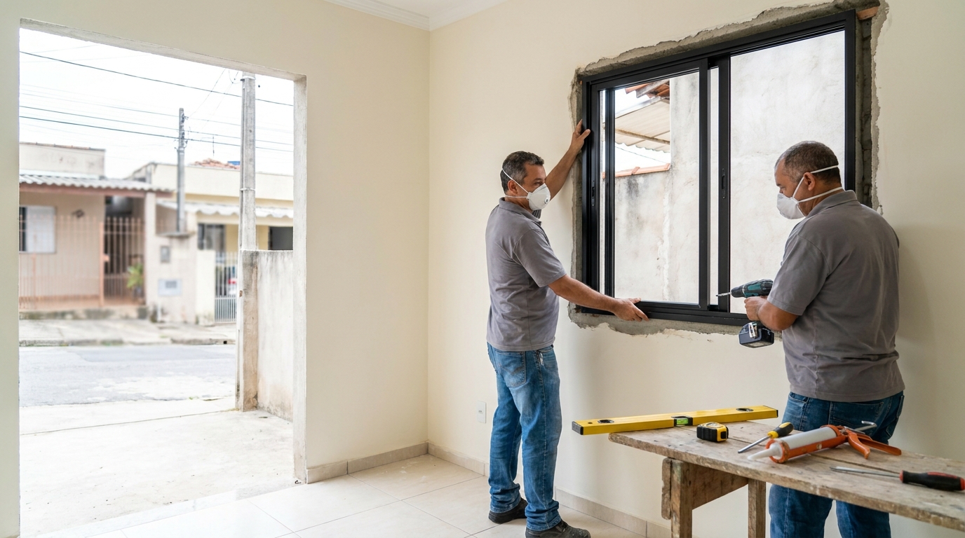 Esquadria de alumínio preta em Asa Norte-DF
